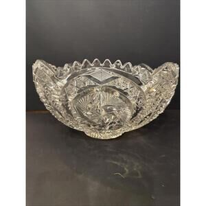 EAPG Mckee Glass Nortec (Centipede) Punch/Centerpiece Bowl 14” Wide X 8” Tall